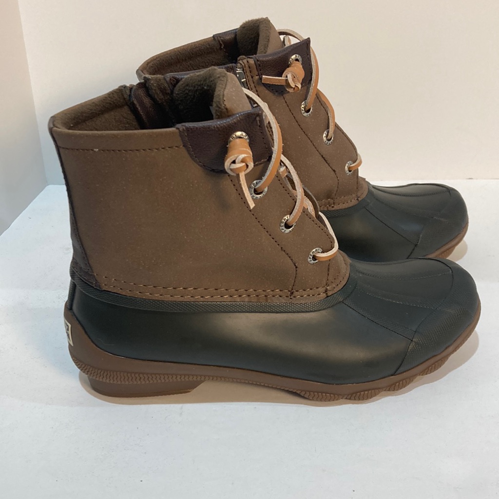 Sperry Side Zip Brown And Black Duck Boots
